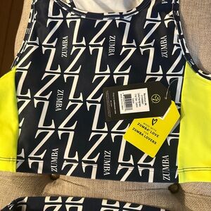 Zumba Fitness Blue and Neon Crop Top
